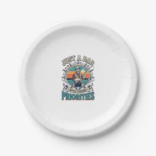 Father Day Fishing Dad Shirt Just A Dad With Fishi Paper Plate