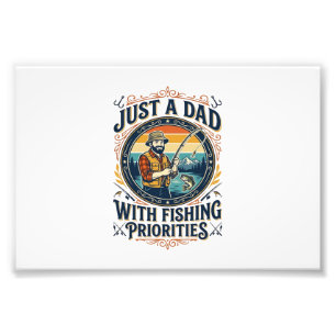 Father Day Fishing Dad Shirt Just A Dad With Fishi Photo Print