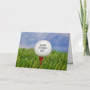 Father' Day golf ball on tee Card