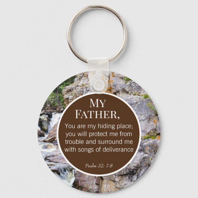 Father Day Ideas Church Bible Verse Keychain (Front)