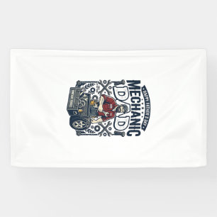 Father Day Mechanic Dad Shirt Funny Working Dad Gi Banner