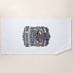 Father Day Mechanic Dad Shirt Funny Working Dad Gi Beach Towel
