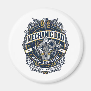 Father Day Mechanic Dad Shirt Funny Working Dad Gi Magnet