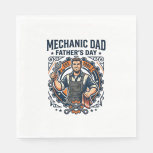 Father Day Mechanic Dad Shirt Funny Working Dad Gi Napkin