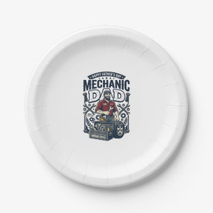 Father Day Mechanic Dad Shirt Funny Working Dad Gi Paper Plate