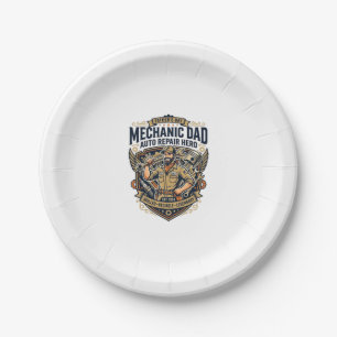 Father Day Mechanic Dad Shirt Funny Working Dad Gi Paper Plate