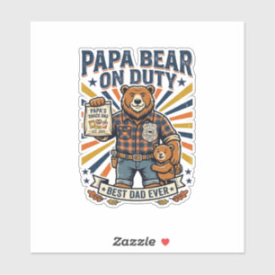 Father Day Papa Bear On Duty Shirt Funny Animal Da