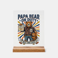 Father Day Papa Bear On Duty Shirt Funny Animal Da