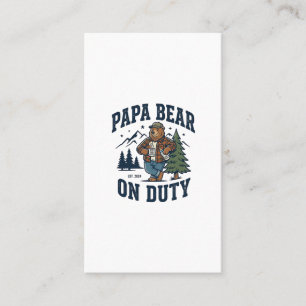 Father Day Papa Bear On Duty Shirt Funny Animal Da Business Card