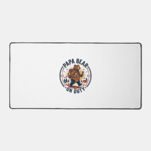 Father Day Papa Bear On Duty Shirt Funny Animal Da Desk Mat