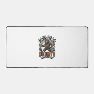 Father Day Papa Bear On Duty Shirt Funny Animal Da Desk Mat