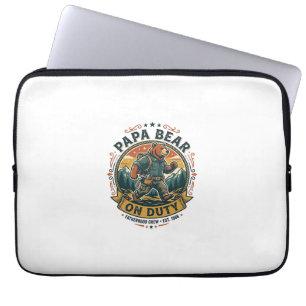 Father Day Papa Bear On Duty Shirt Funny Animal Da Laptop Sleeve