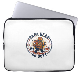 Father Day Papa Bear On Duty Shirt Funny Animal Da Laptop Sleeve