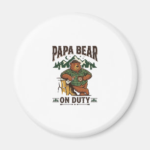 Father Day Papa Bear On Duty Shirt Funny Animal Da Magnet