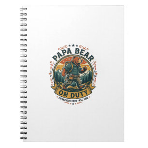 Father Day Papa Bear On Duty Shirt Funny Animal Da Notebook