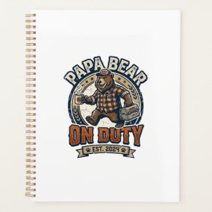 Father Day Papa Bear On Duty Shirt Funny Animal Da Planner