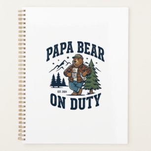 Father Day Papa Bear On Duty Shirt Funny Animal Da Planner