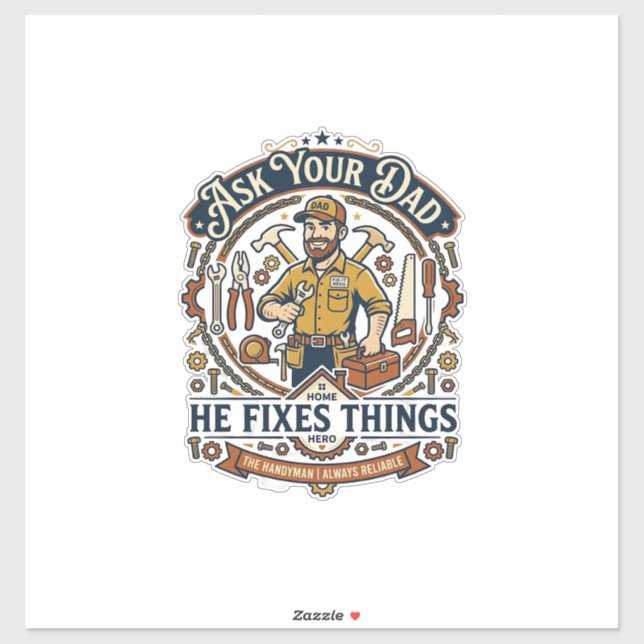 Father Day Repair Dad Shirt Ask Your Dad He Fixes  (Sheet)