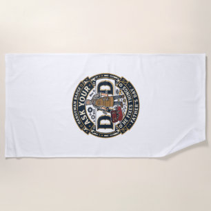 Father Day Repair Dad Shirt Ask Your Dad He Fixes  Beach Towel