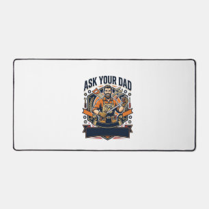 Father Day Repair Dad Shirt Ask Your Dad He Fixes Desk Mat