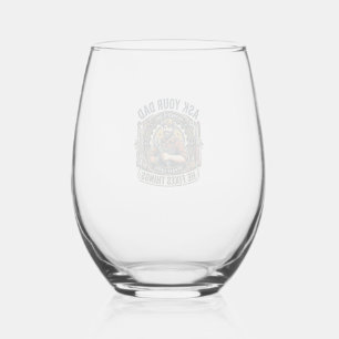 Father Day Repair Dad Shirt Ask Your Dad He Fixes  Stemless Wine Glass
