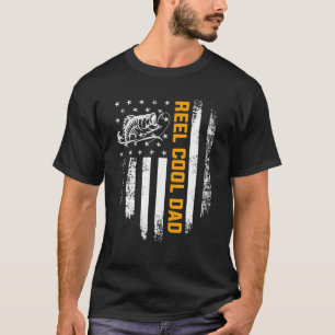 Father Day USA Flag Funny Fishing Reel Cool Dad T-Shirt