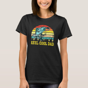 Father Day Vintage Retro Reel Cool Dad Fishing Hun T-Shirt