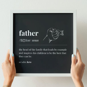 Father Definition First Fist Bump (Black) Poster