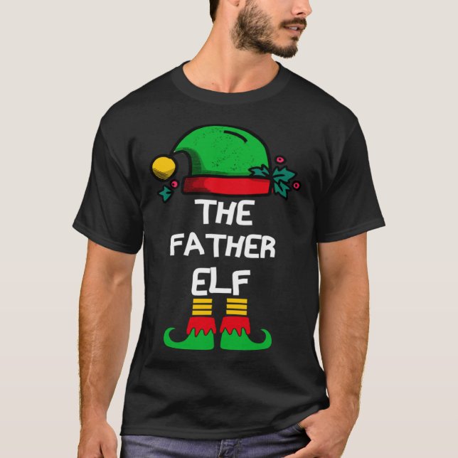FATHER Elf Matching Group Xmas  Family Christmas T-Shirt (Front)