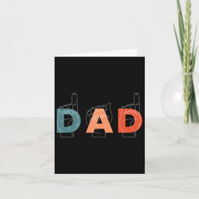 Father Father's Day Deaf-mute Sign-language  Card (Front)