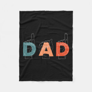 Father Father's Day Deaf-mute Sign-language Fleece Blanket