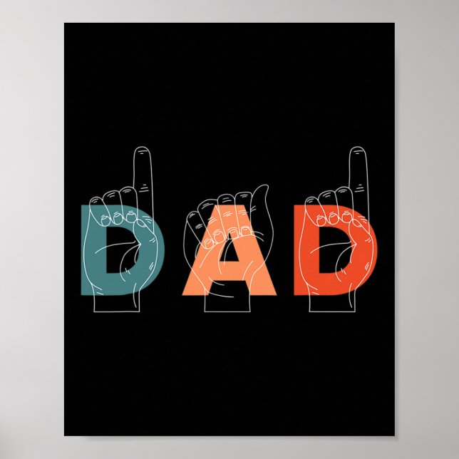 Father Father's Day Deaf-mute Sign-language  Poster (Front)