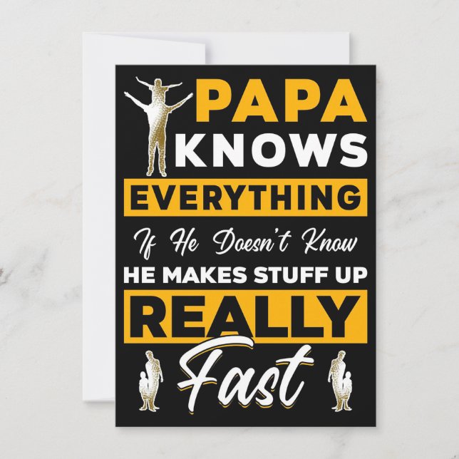 Father Gift Papa Knows Everything Invitation (Front)