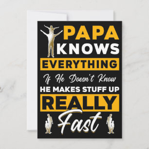 Father Gift Papa Knows Everything Invitation