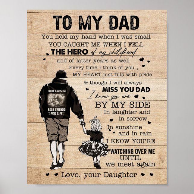 Father Gift To My Dad My Hero Poster (Front)