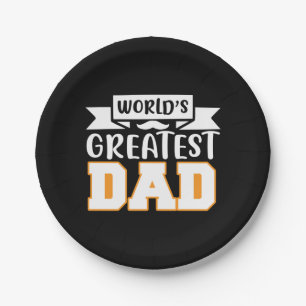 Father Gift World's Greatest Dad Paper Plate