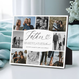 Father Grateful for Every Moment Photo Collage Plaque