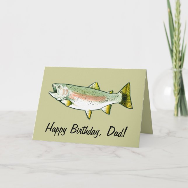 Father Happy Birthday: Rainbow Trout Card (Front)