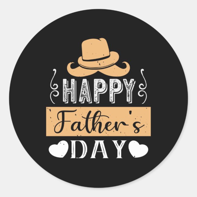 Father - Happy Father's Day Classic Round Sticker (Front)