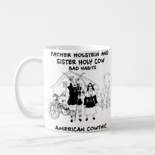 Father Holstein and Sister Holy Cow Bad Habits Coffee Mug