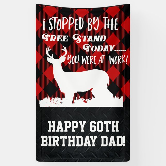Father Hunting Birthday Dad Deer Hunting Sports Banner (Vertical)