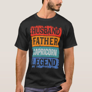 Father Husband CAPRICORN Legend Proud Dad  Retro P T-Shirt