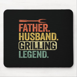 Father Husband Grilling Legend Barbecue Funny Pig Mouse Pad