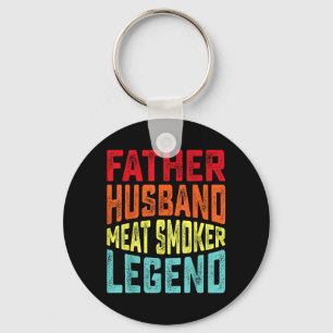 Father Husband Meat Smoker Legend Bbq Master Key Ring