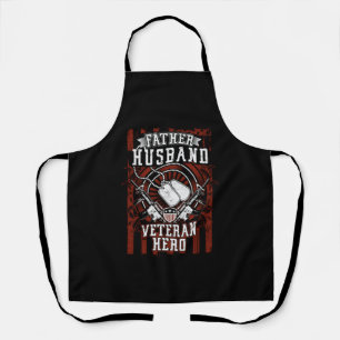 Father, Husband, Veteran Hero Patriotic Military Apron