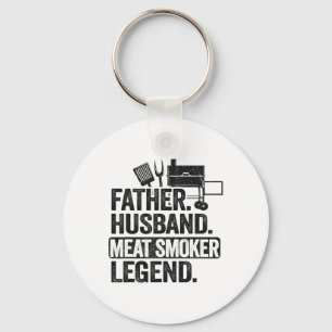 Father Husbynd Meat Smoker Legend Grilling Dad Mea Key Ring