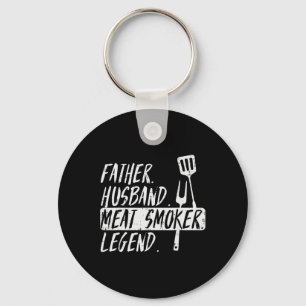 Father Husnd Meat Grill Legend Bbq Rbecue Grill Me Key Ring
