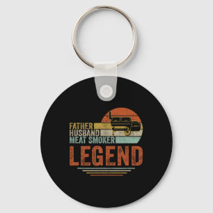 Father Husnd Meat Smoker Legend Grilling Dad Meat Key Ring