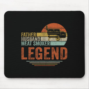 Father Husnd Meat Smoker Legend Grilling Dad Meat  Mouse Pad
