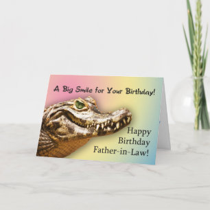Father-in-Law  Birthday card smiling alligator